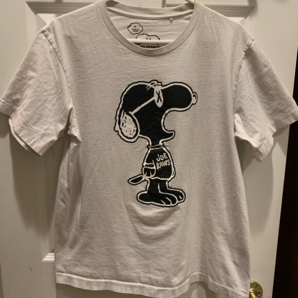 KAWS x Peanuts x Uniqlo Joe Kaws Yawn Graphic Tee Shirt White Men's Size Medium - Picture 1 of 4